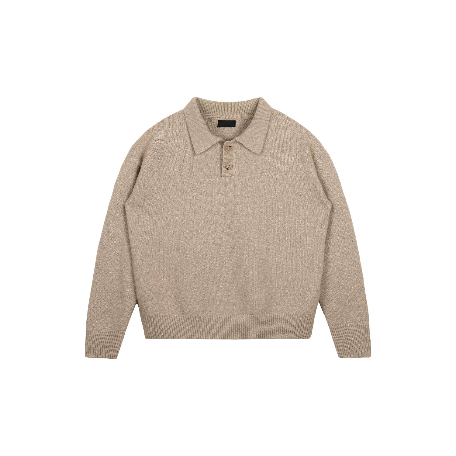 Plus No Logo Polo Collar Soft and Waxy Heattech Knitting Shirt