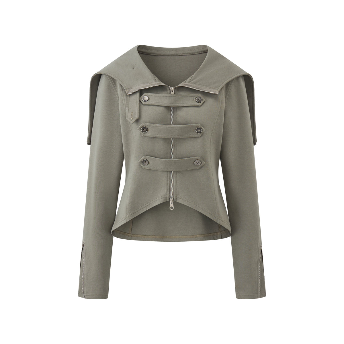 JIKOO Napoleon Cropped Cape Jacket
