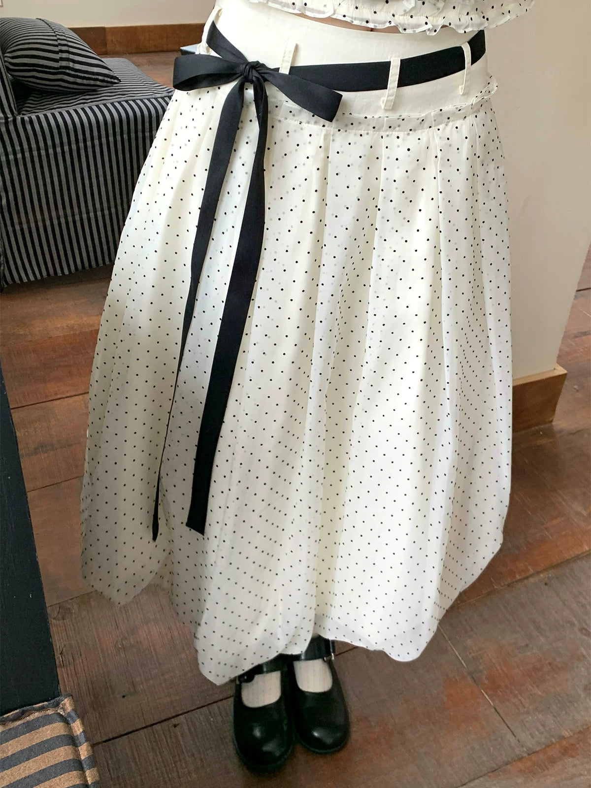MUCHA Polka Dot Skirt Blazer Suit