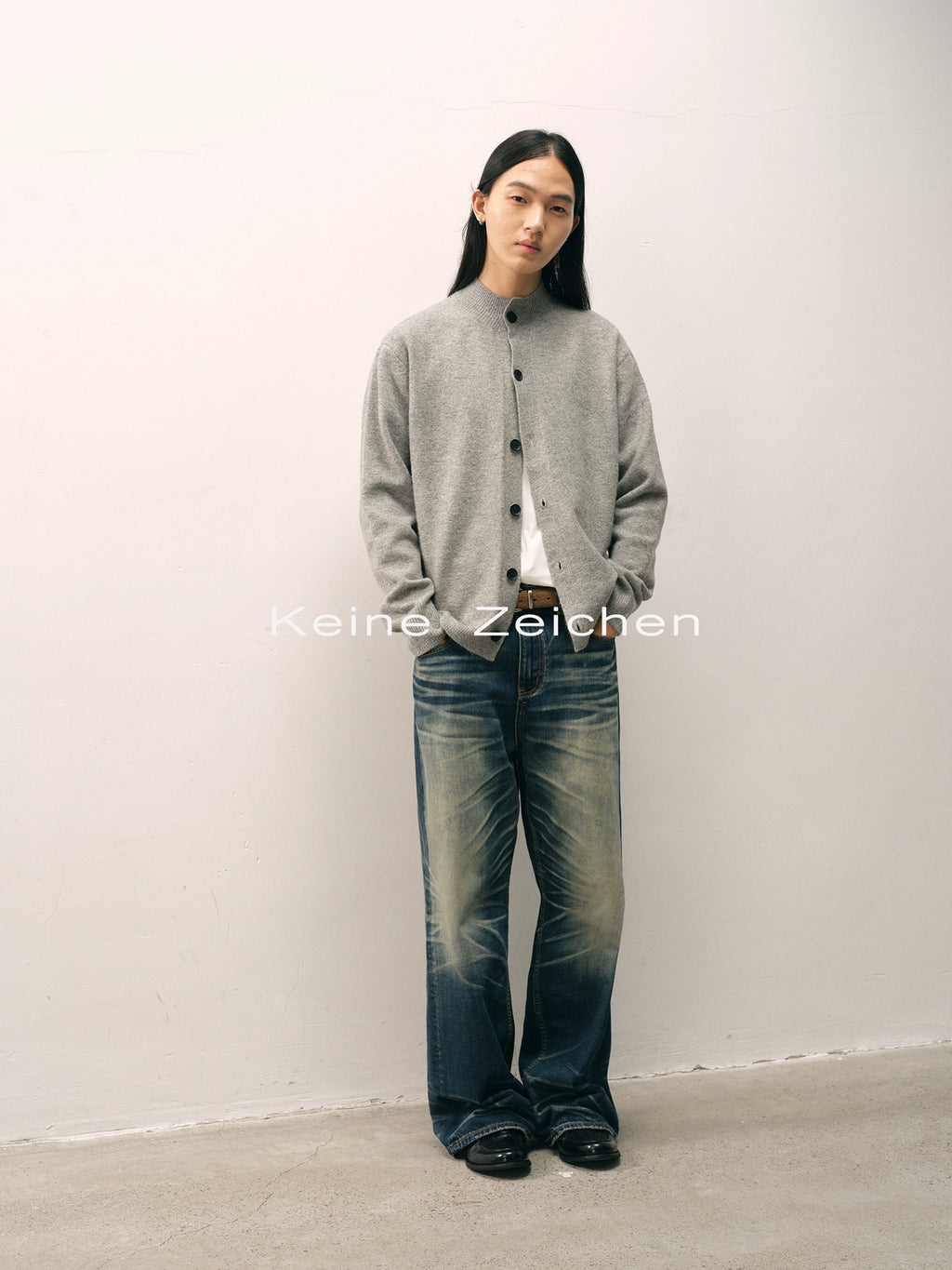 NO LOGO Loose Straight Progressive Blue Retro Jeans