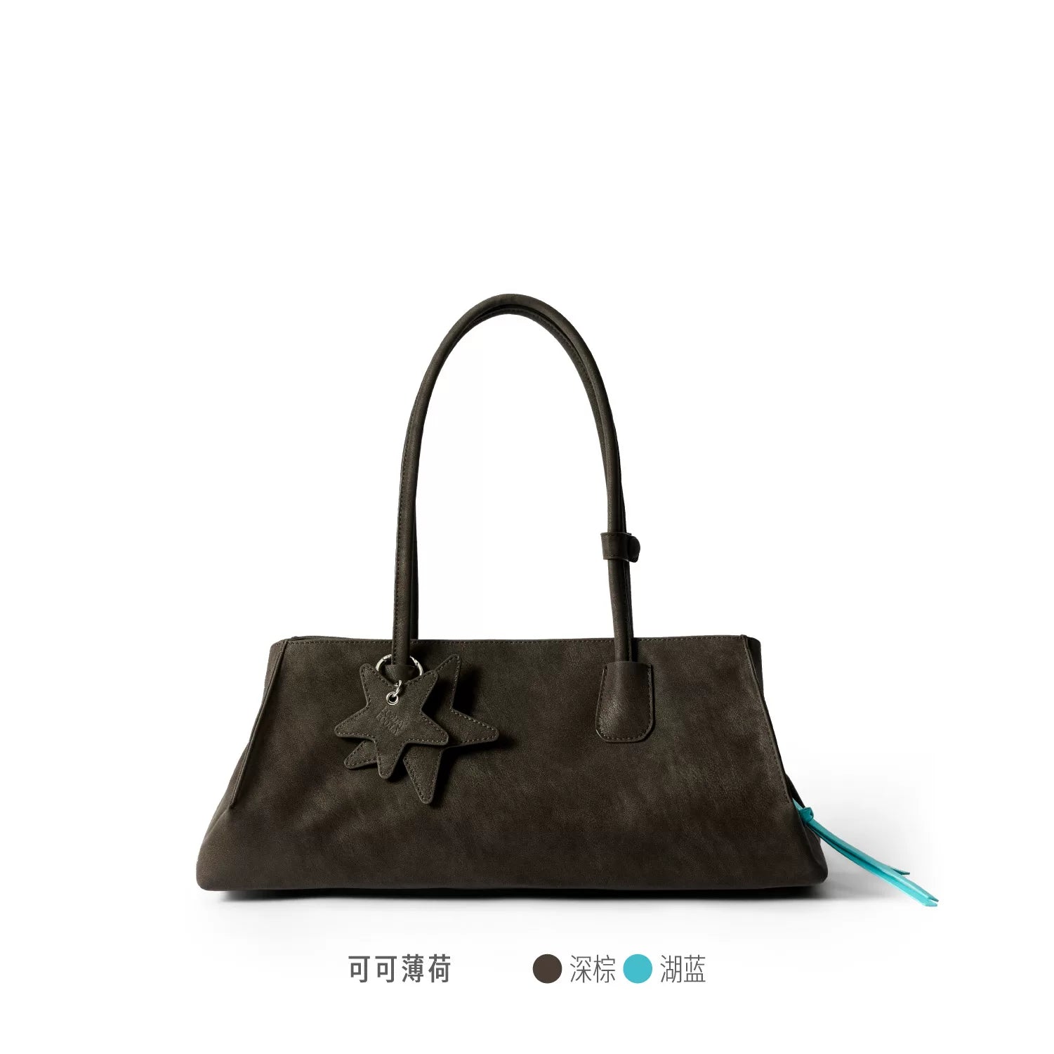 ECODAY Black Faux Leather Zip-Top Crossbody Bag