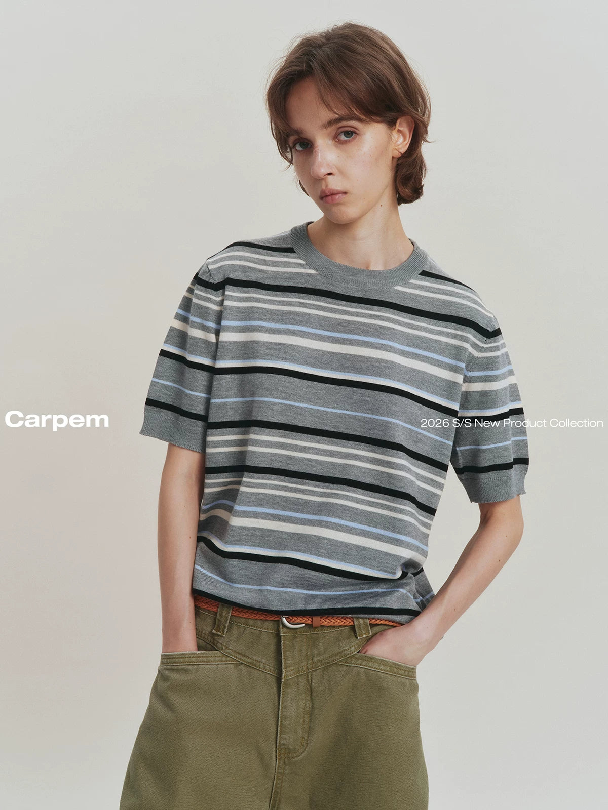 CARPEM Retro Contrast Stripe 400g Breathable Relaxed Tee