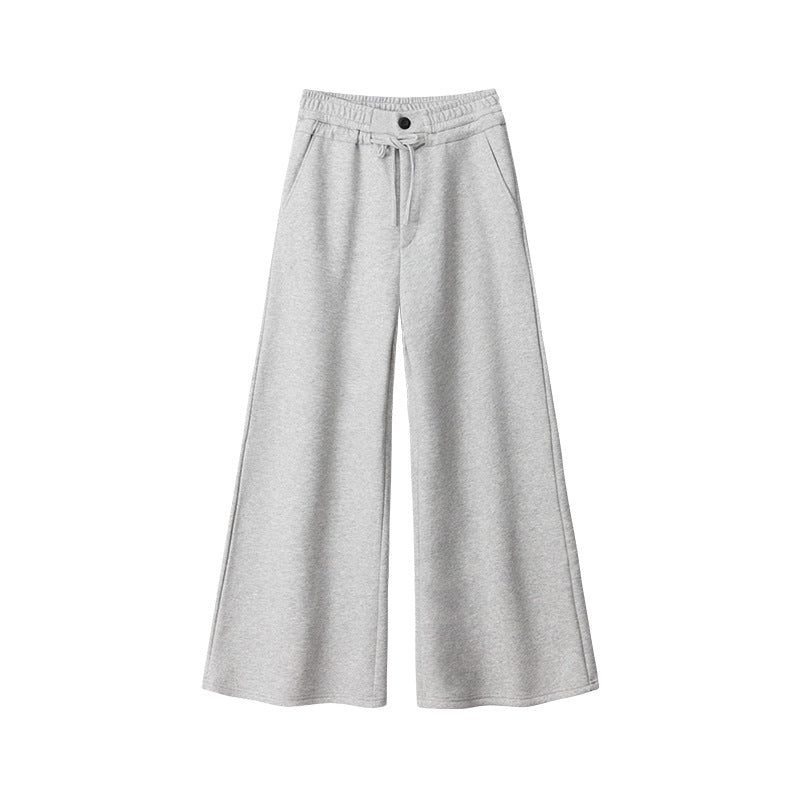 Nariele Mopping Sports Elastic Wide Leg Straight Pants