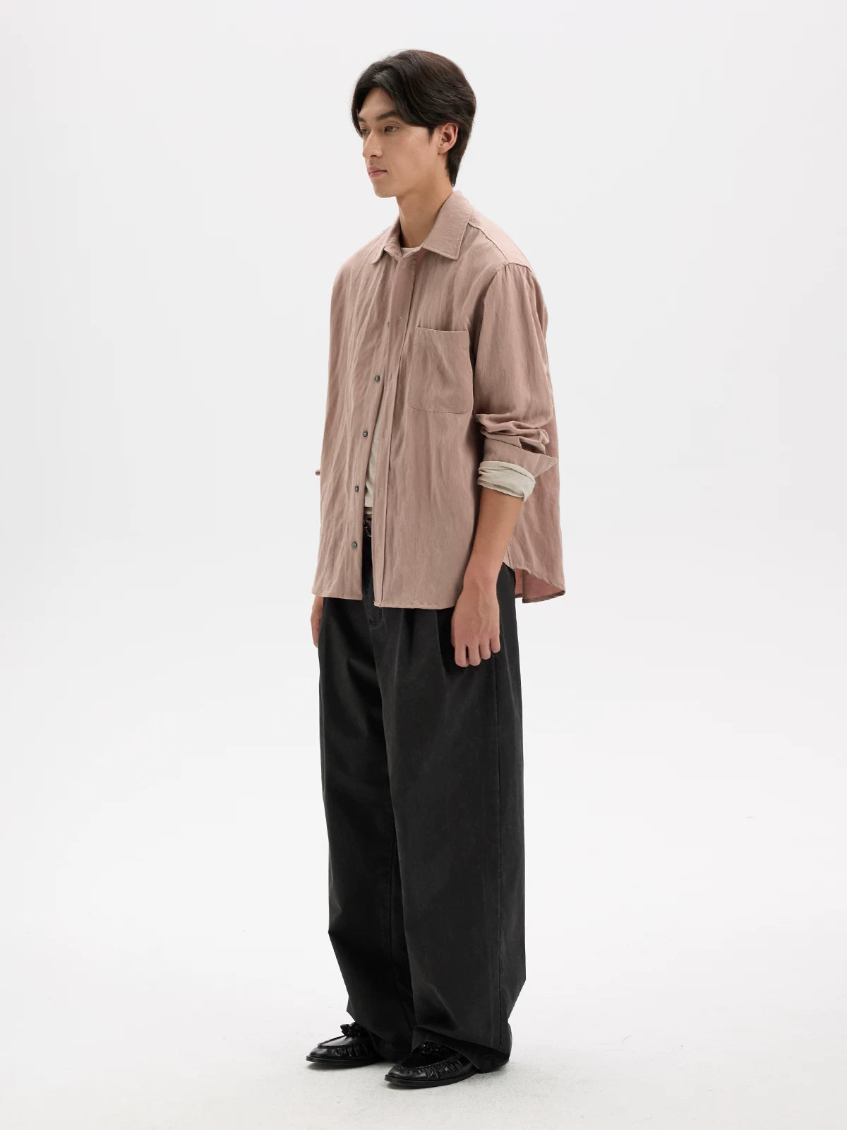 BUTTBILL Wrinkle-Resistant Relaxed Long-Sleeve Shirt