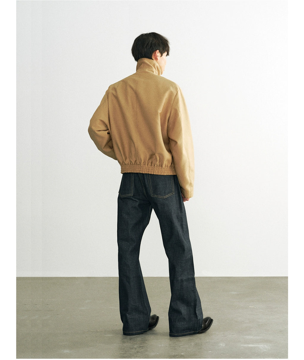 Azure Lisseur Premium Simple Turtleneck Button-Feeling Jacket
