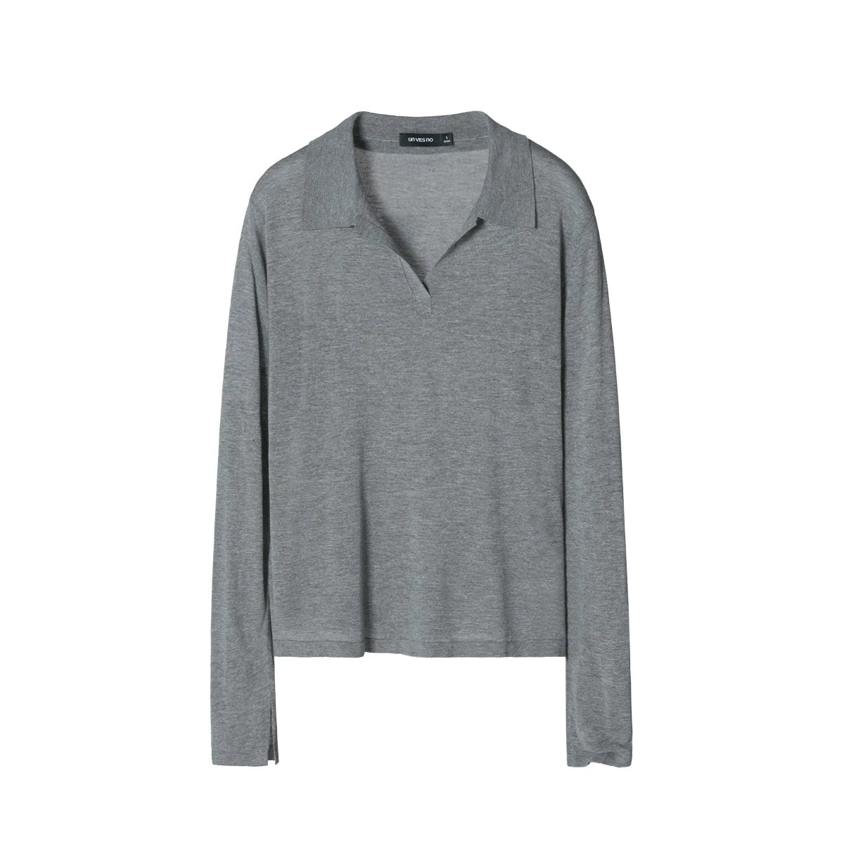 Unvesno -Gauge Linen-Blend Oversized Henley Polo Top