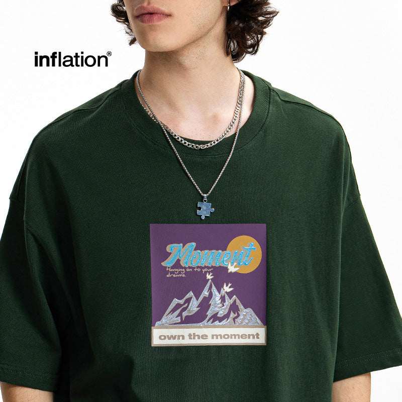 Inflation JieZhan 265g Silver Foil Loose-Fit Tee