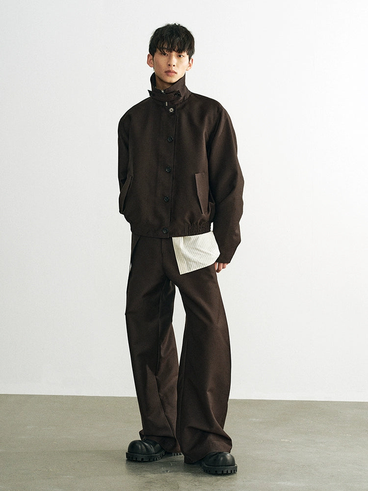 Azure Lisseur Premium Simple Turtleneck Button-Feeling Jacket