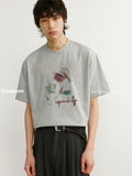 CARPEM Cool Breathable Sorona Hand-Painted Graphic Casual Loose T-Shirt