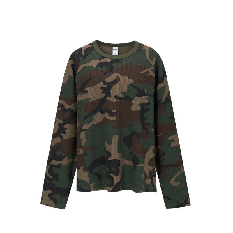 Inflation Camo 200g Raglan Loose Long-Sleeve Tee