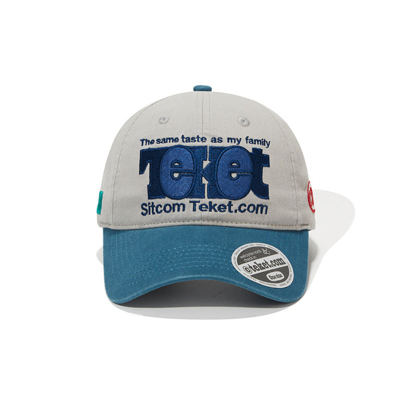 WASC Embroidered Color Block Cotton Baseball Cap