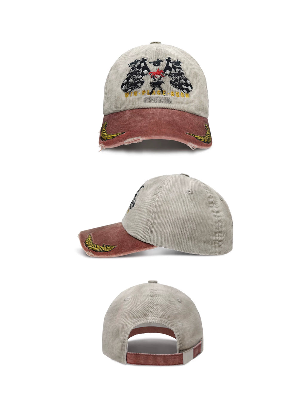 WANNA LAB Corduroy Contrasting Color Old Cap