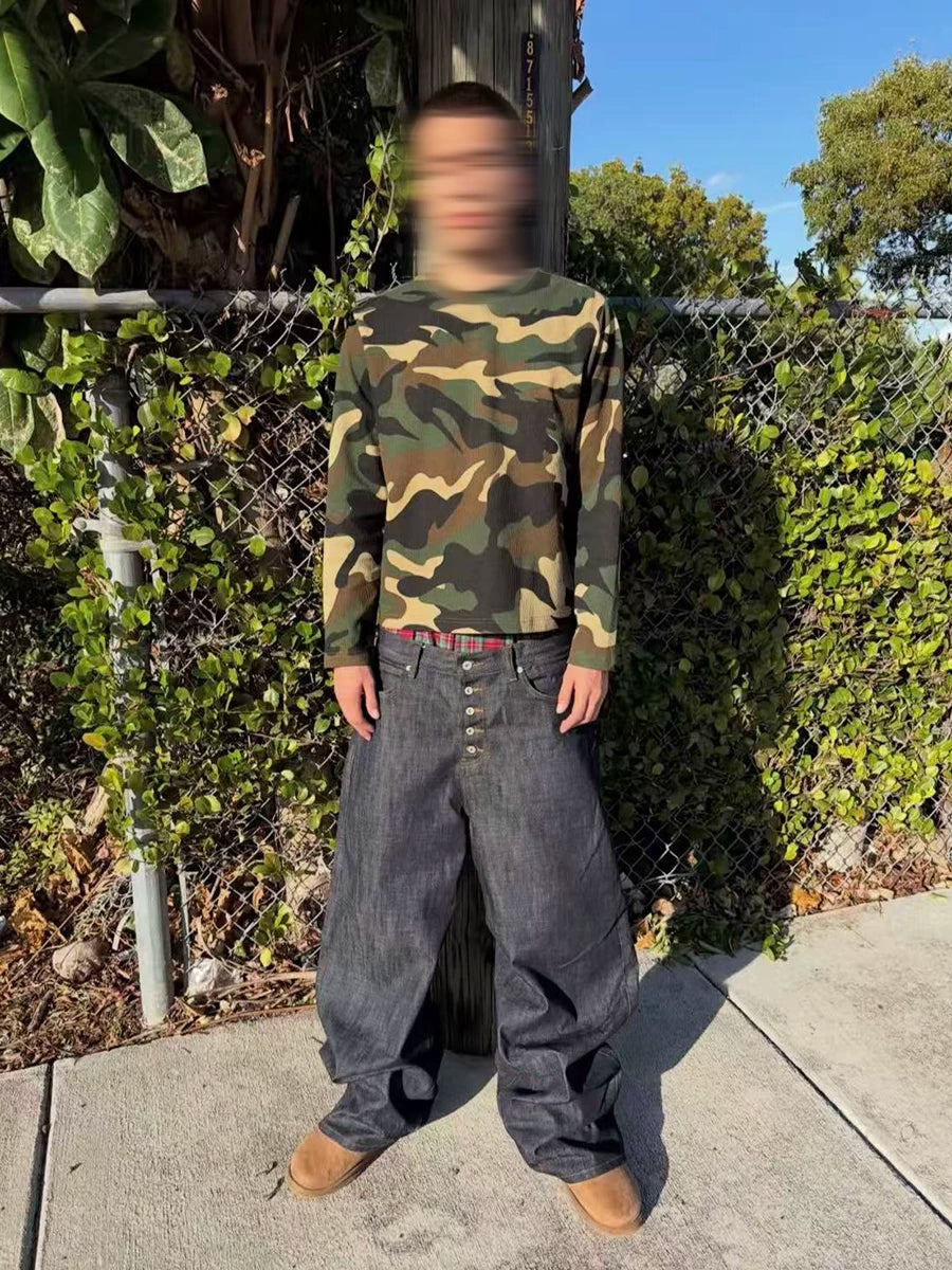 FTS Camouflage Waffle Embroidery Long Sleeve
