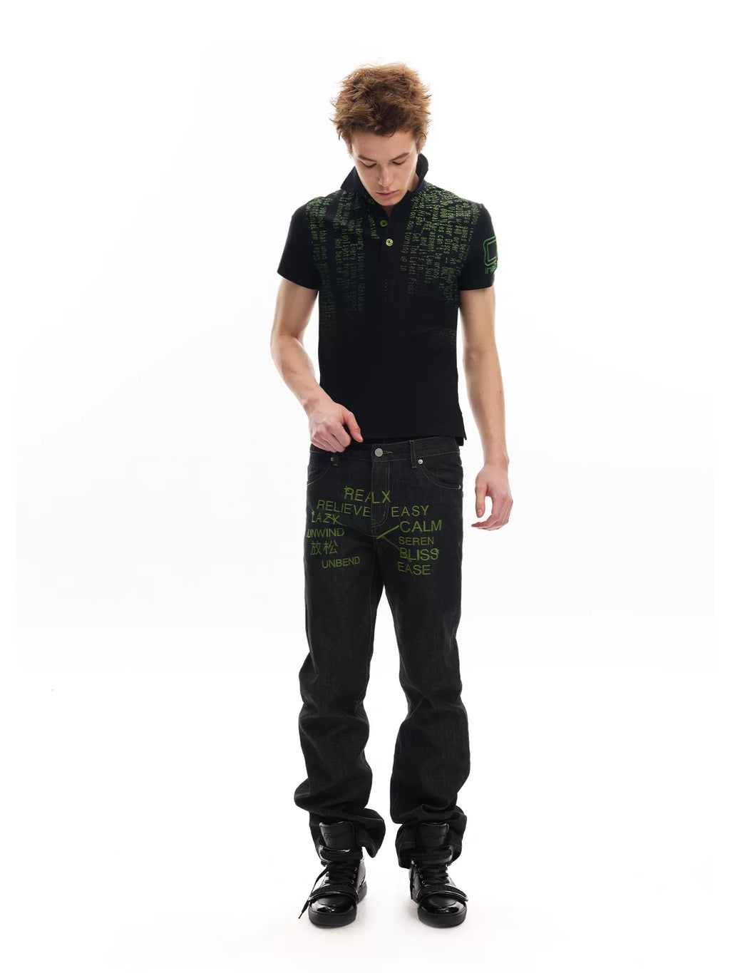 no E mosen G-Code 190g Drop-Shoulder Polo