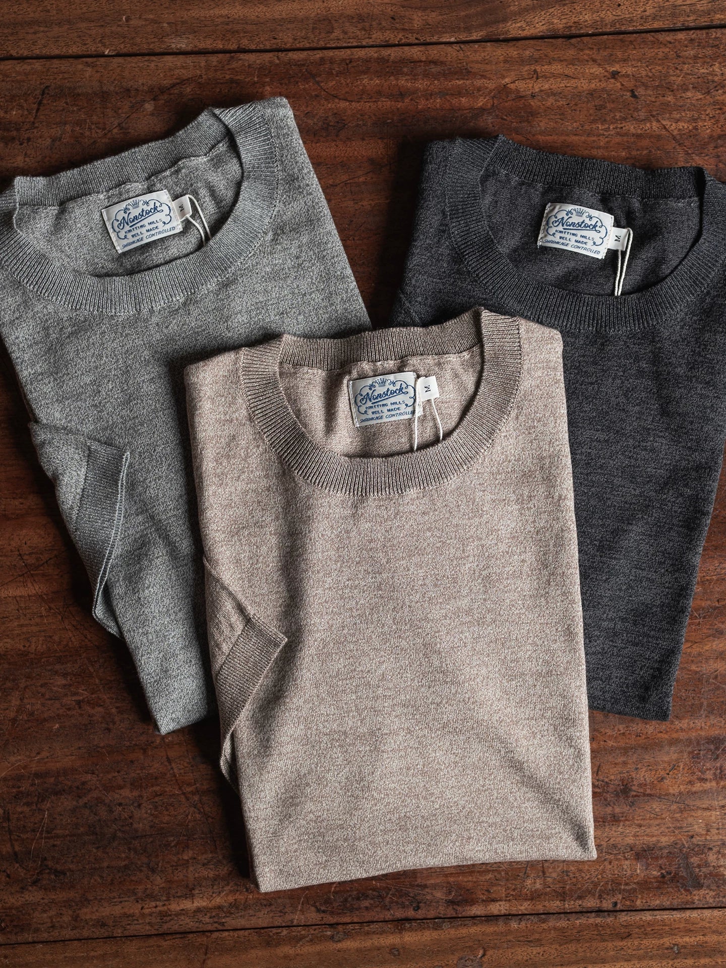 Bronson Pepper-Salt 210g Wrinkle-Resistant Crew Neck Tee