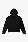 NO LOGO Lazy Loose Abraded Hooded Zipper Sweater