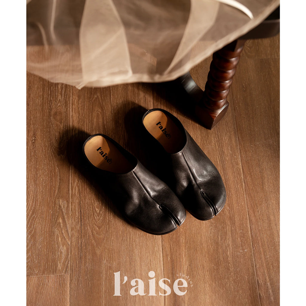 L'aise Washed Leather Split-Toe Tabi Slip-On Mule