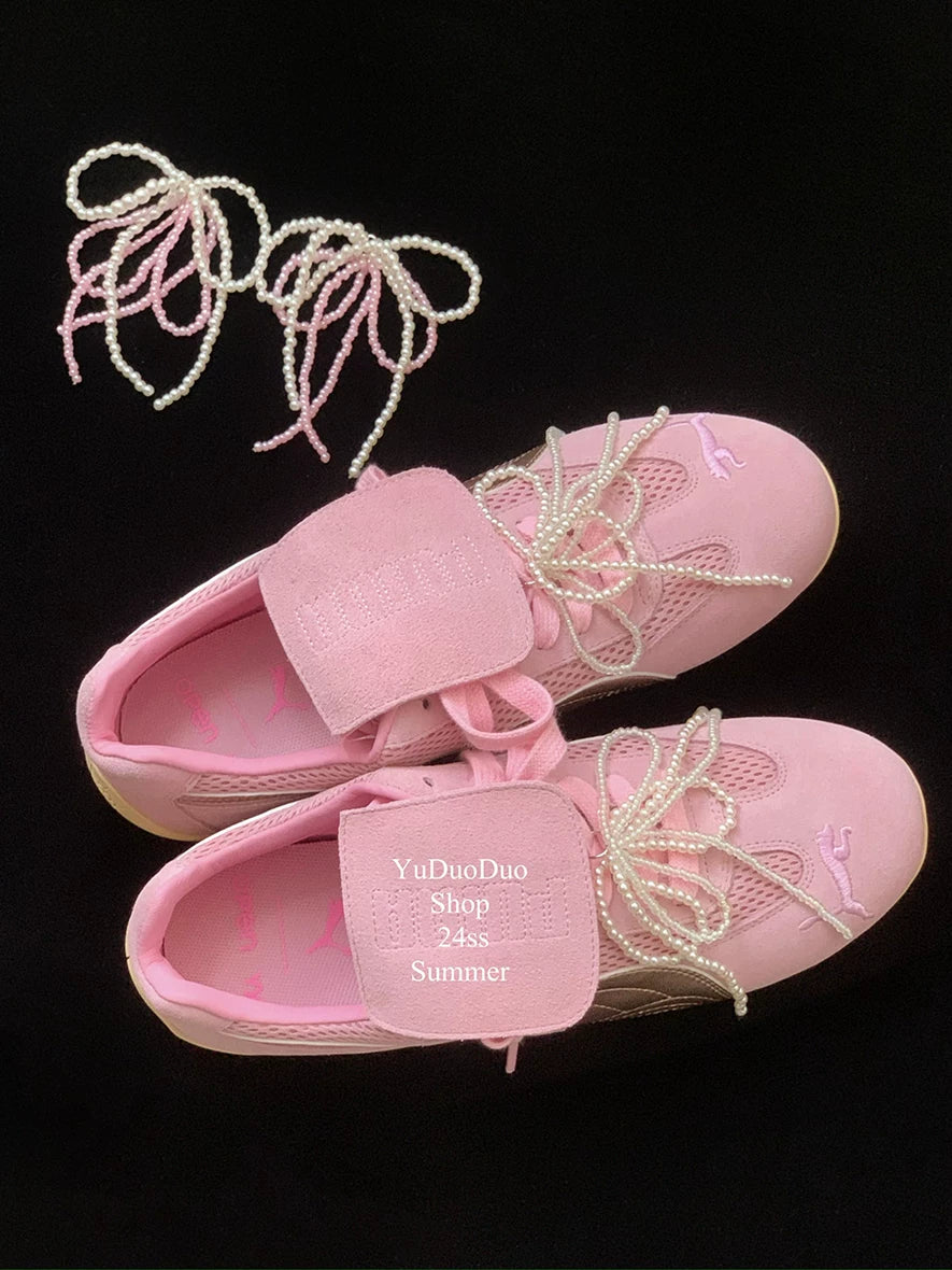YuDuoDuo Beaded Bow Pearl Shoe Charms