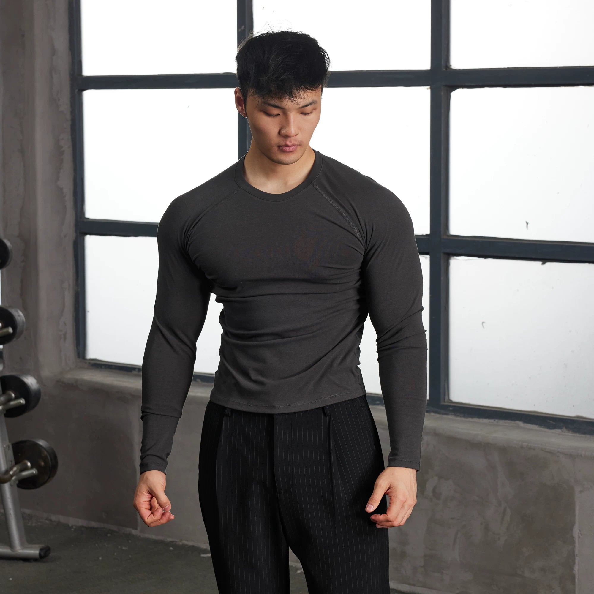 AFTERGLOW Skin-friendly Base Casual Warm Slim Long Sleeves