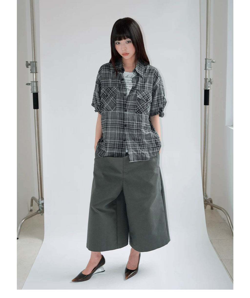 FUNKYFUN Layered 3D Architectural Relaxed Fit Shorts