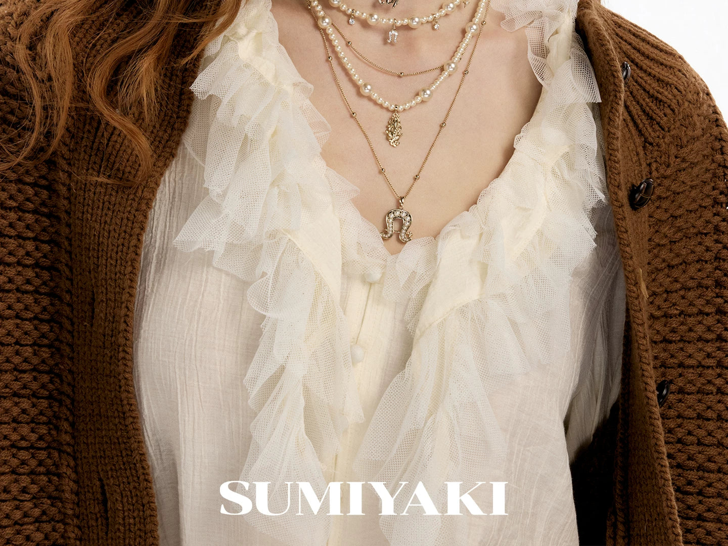 SUMIYAKI Multi-layer Pearl Diamond Necklace