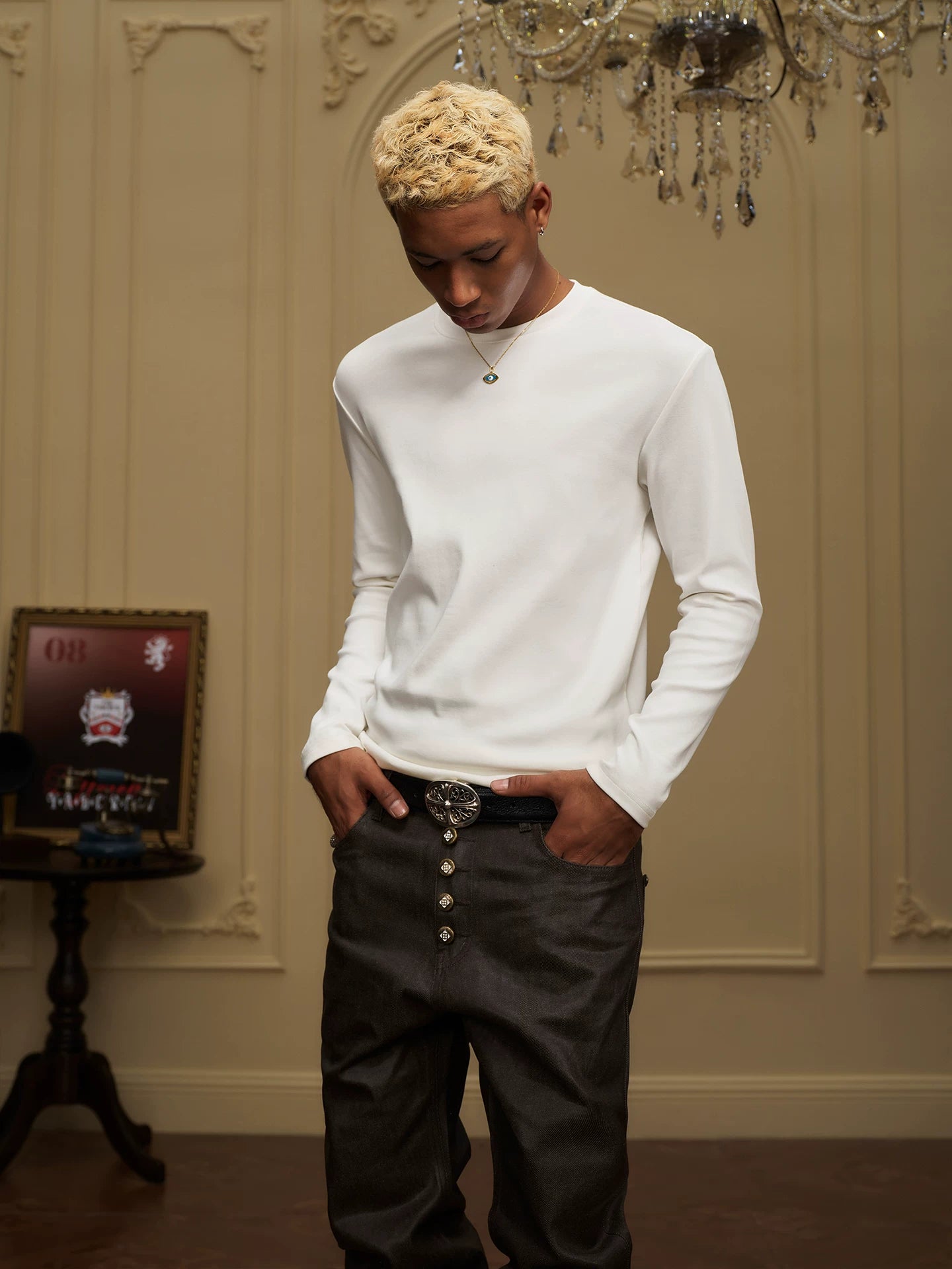 YADcrew Elastic Slim Loose Versatile Long Sleeve