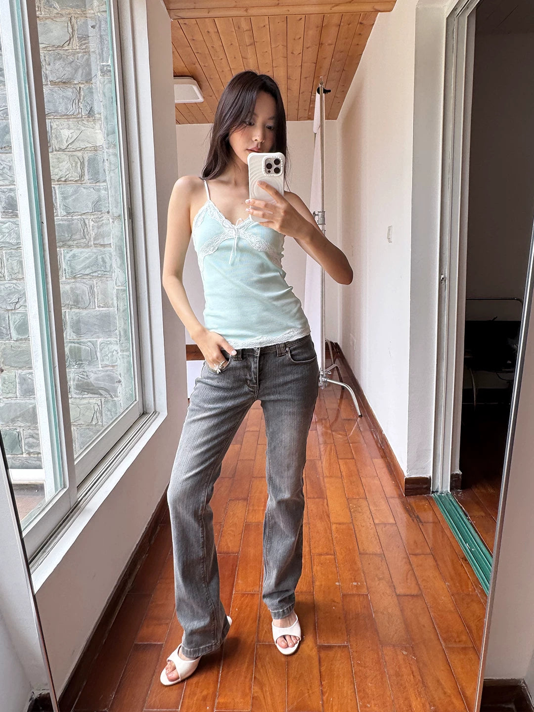 FUNKYFUN Millennium Retro Low-Rise Cropped Jeans