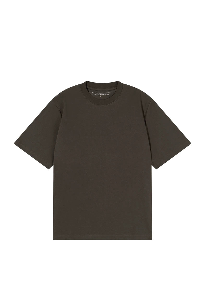 NO LOGO Small Neckline Short and Wide Casual Tee