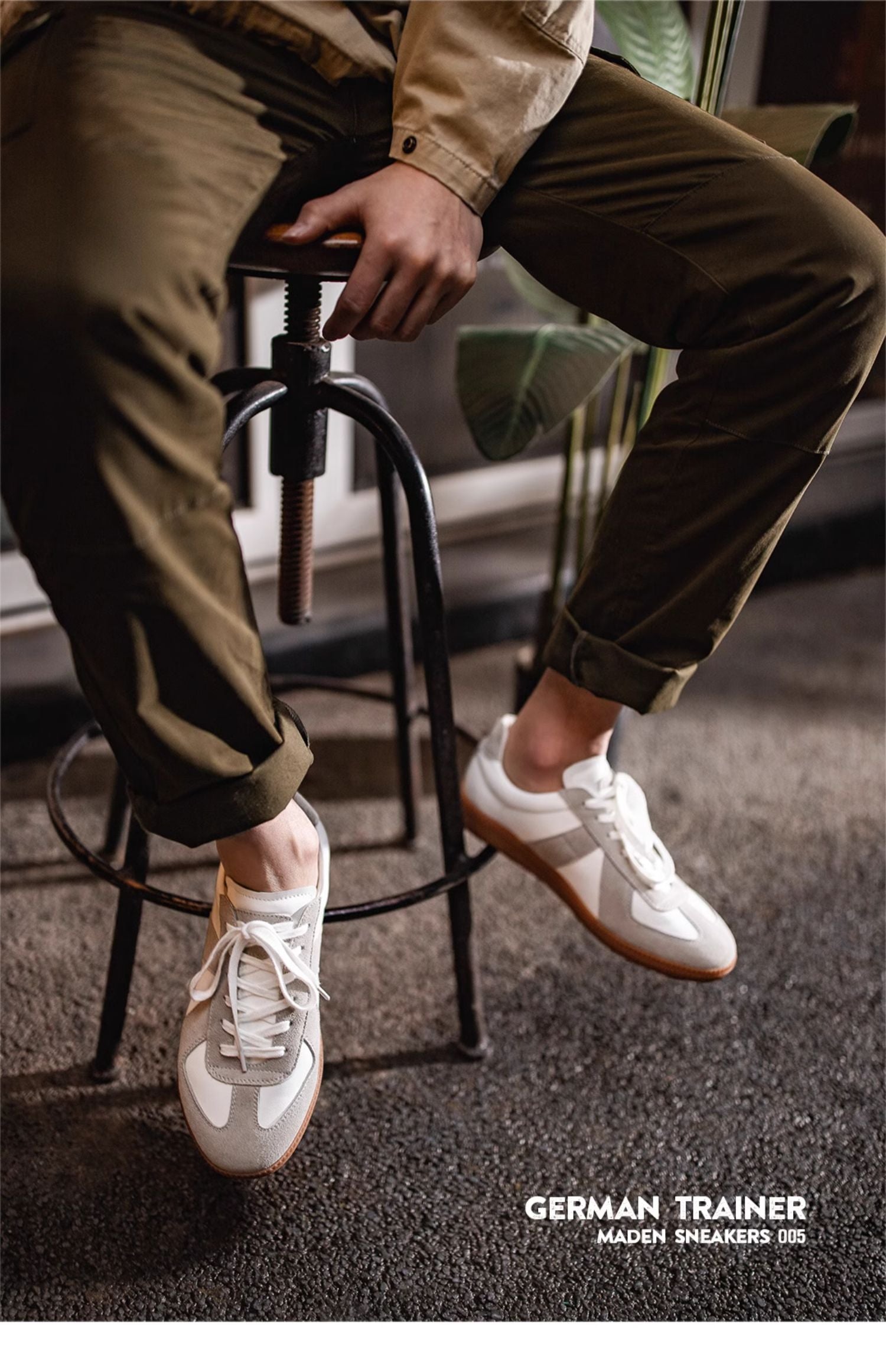 MADEN Lightweight Cow Suede Lace-Up Training Sneaker
