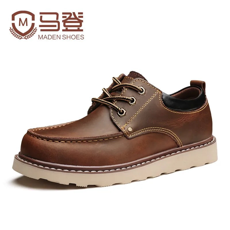 MADEN Crazy Horse Leather Lace-Up Work Boot