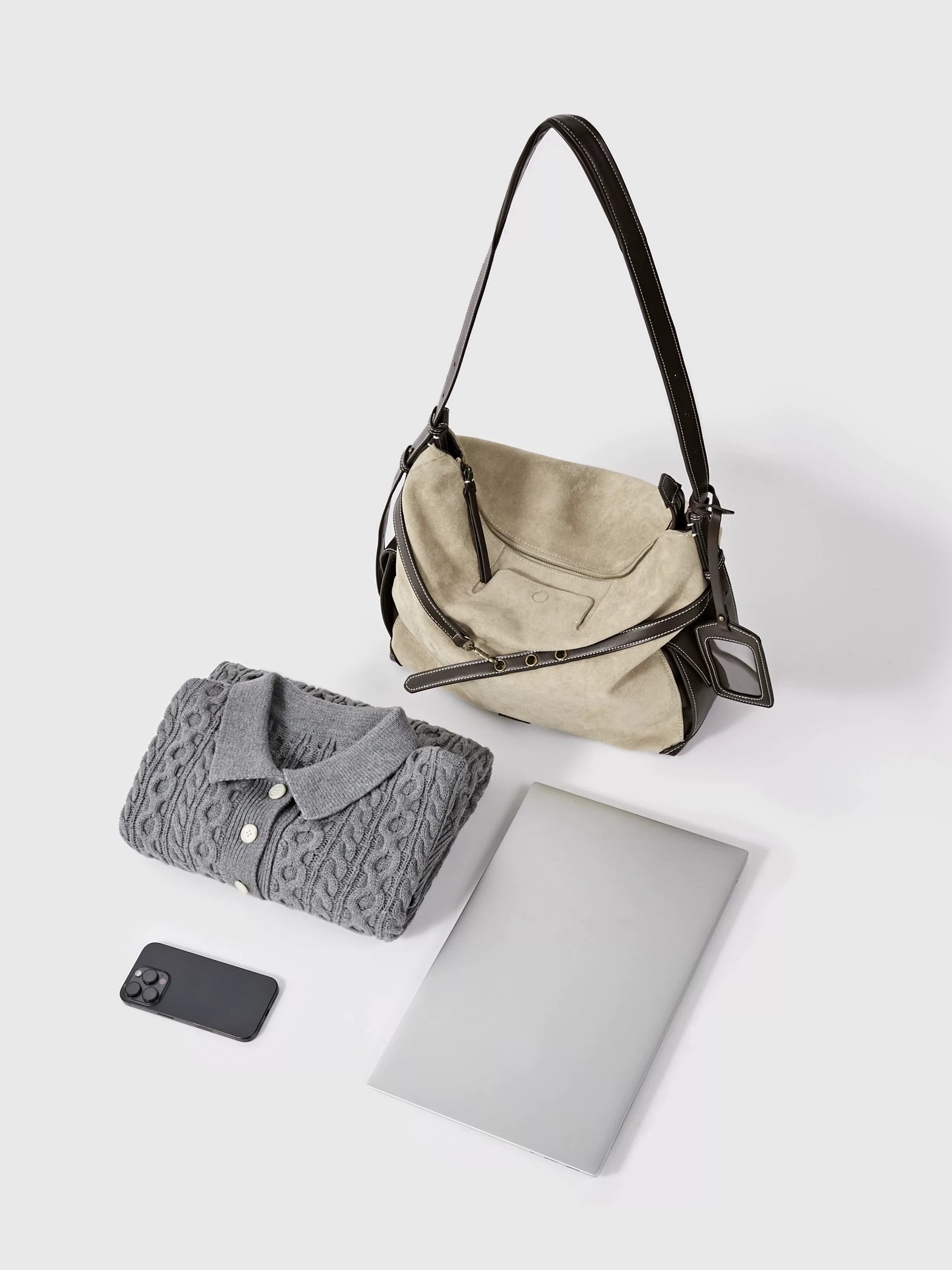 KREATE Frosted Suede Shoulder Messenger Bag