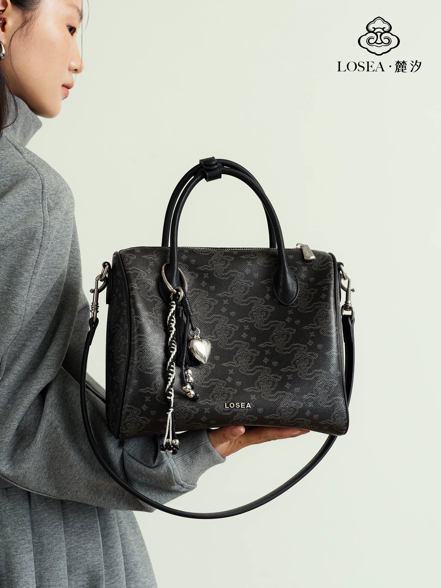 LOSEA Simple Moire Casual Messenger Bag