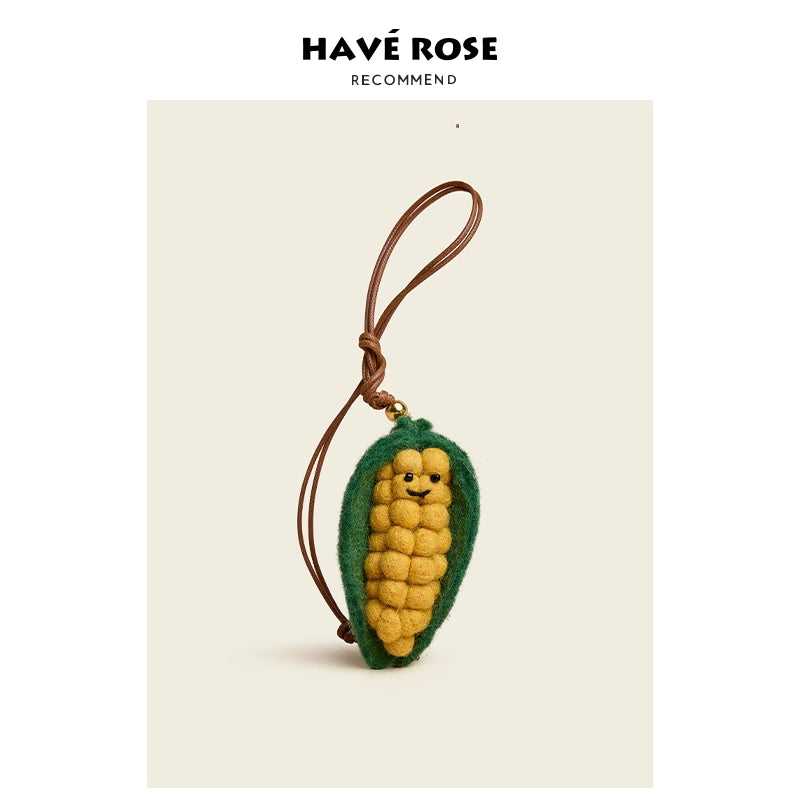 HAVEROSE Wool Felt Persimmon Ruyi Pendant