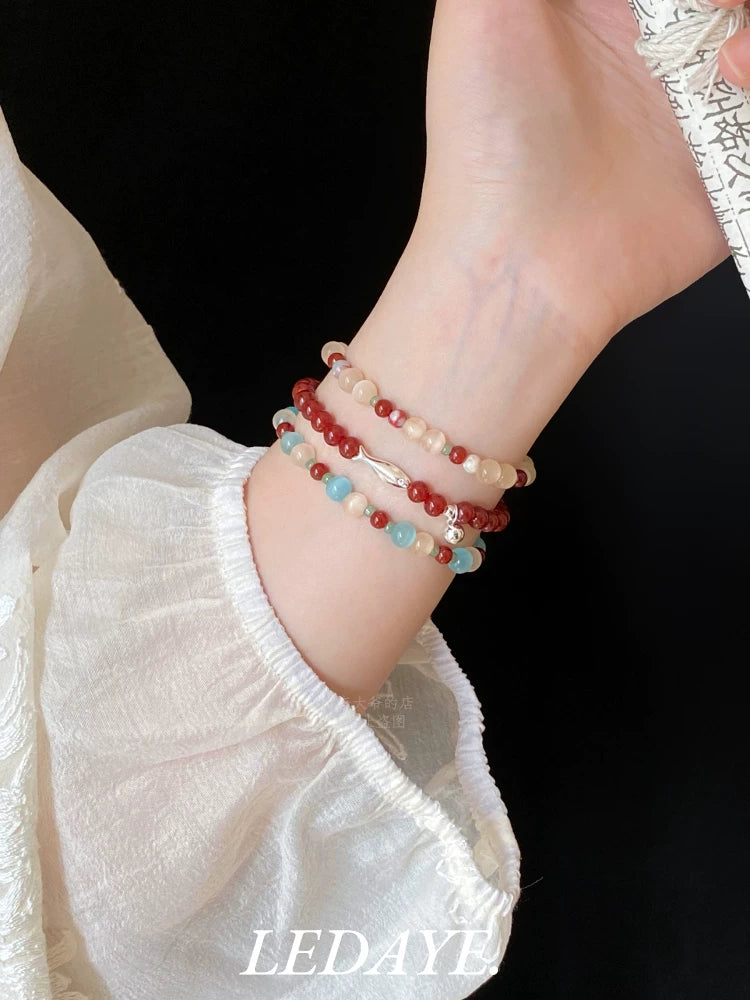 LIDAYE Cat's Eye Red Agate Bracelet