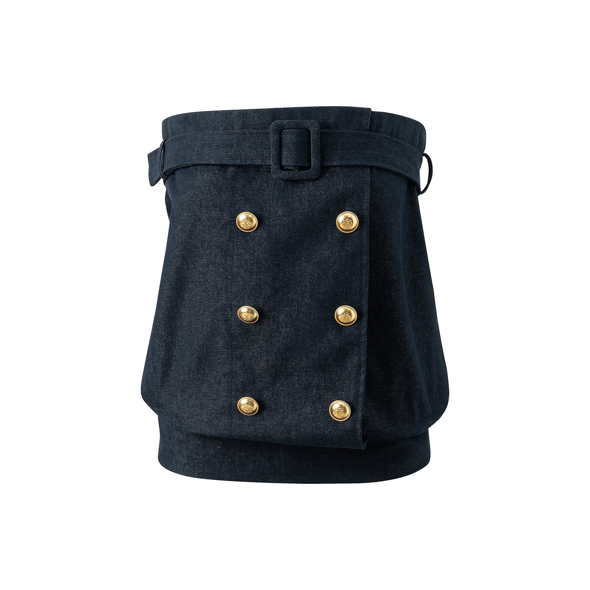 MoodBerry Denim Buckle High-Waist Two-Piece Set