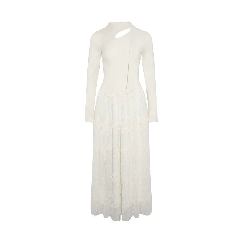 Wildberry Mesh Stitching Knitted Dress