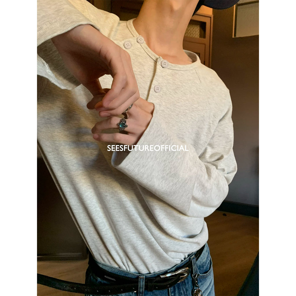 Seesfuture Slack Sense Simple Versatile Base Long Sleeve
