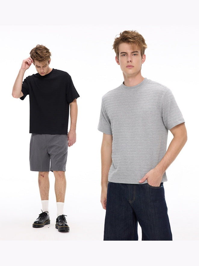 UNF Front Shoulder Slim-fit Crew Neck Knitted Tee