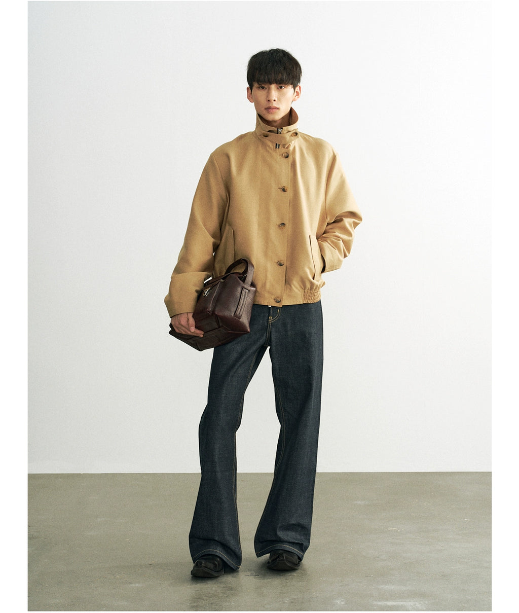 Azure Lisseur Premium Simple Turtleneck Button-Feeling Jacket