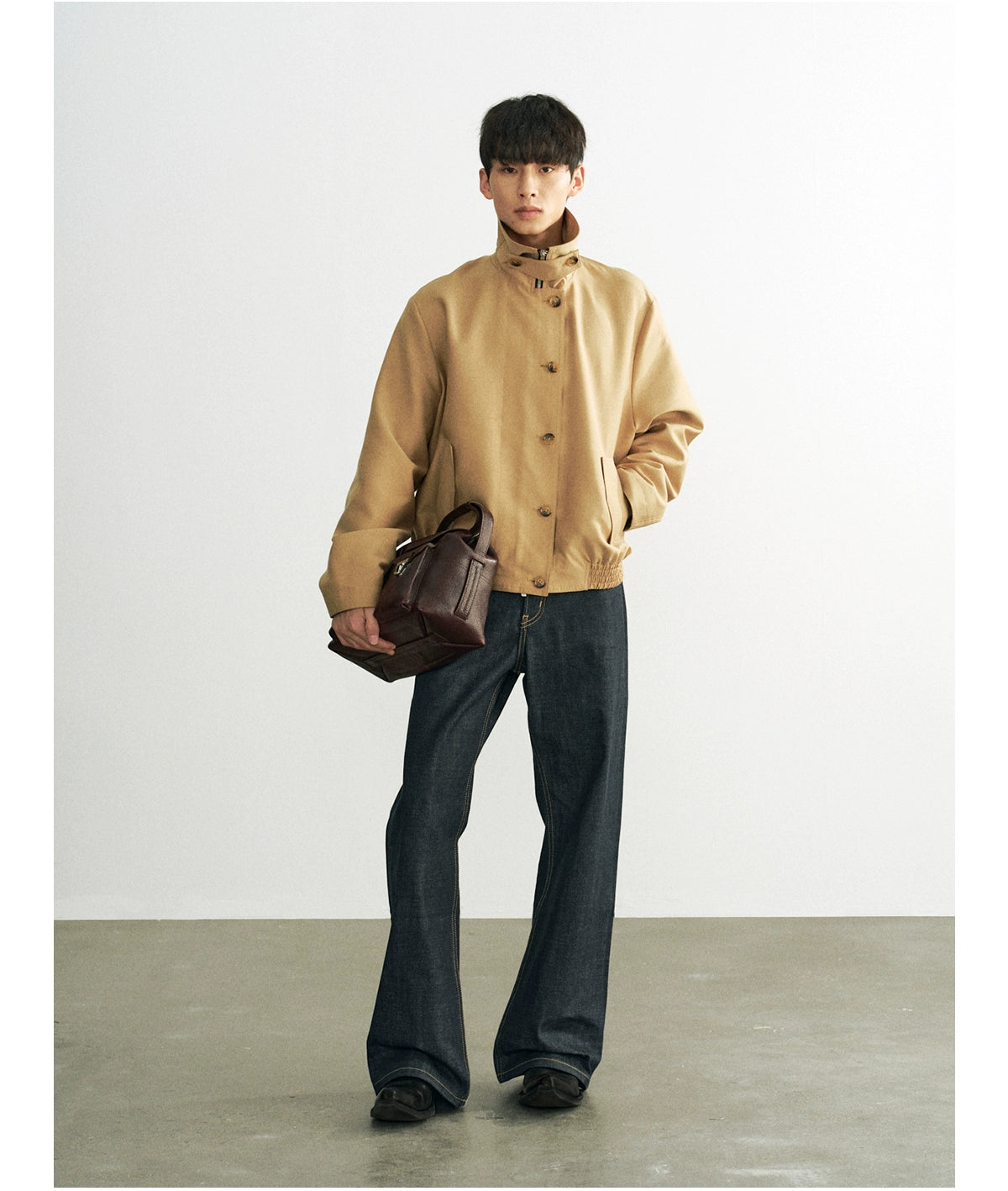 Azure Lisseur Premium Simple Turtleneck Button-Feeling Jacket