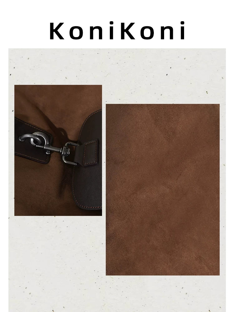 KoniKoni Faux Leather Zip-Top Tote Bag
