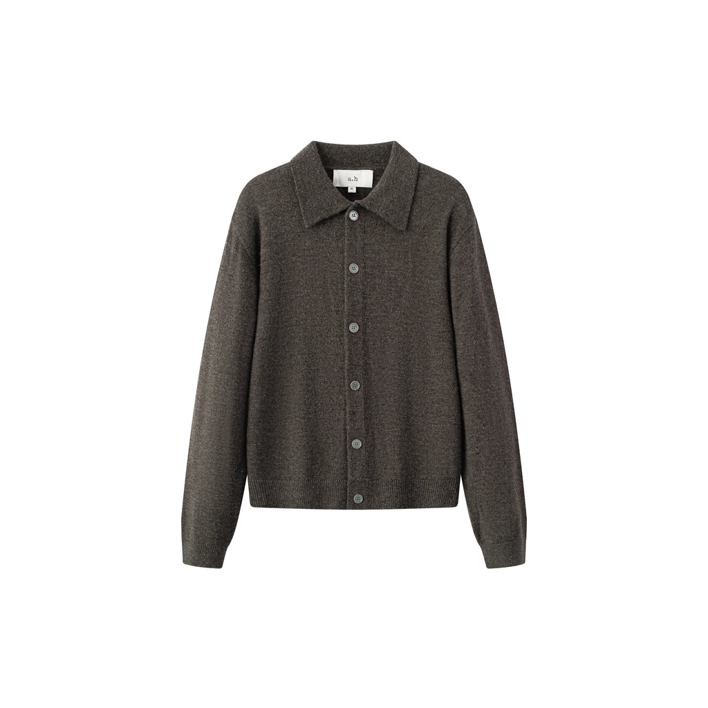 Anniehall Cropped Anti-Pilling Wool-Blend Notch-Lapel Cardigan
