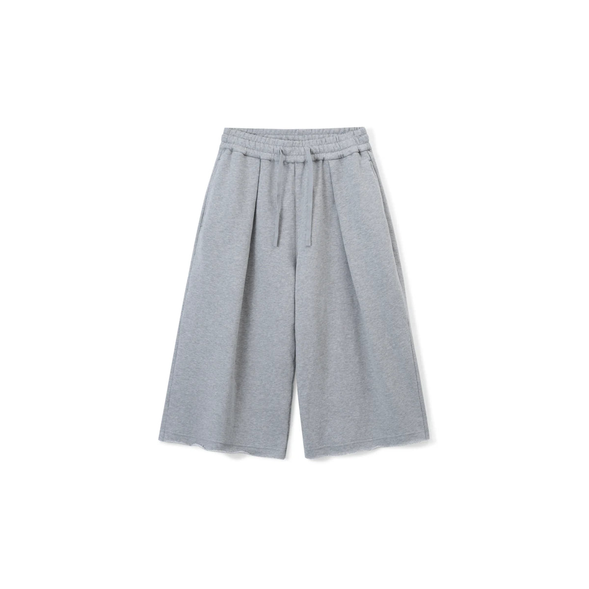 SUPERTOFU Wide-Leg Rolled-Hem Elastic Waist Capri Sweatpants