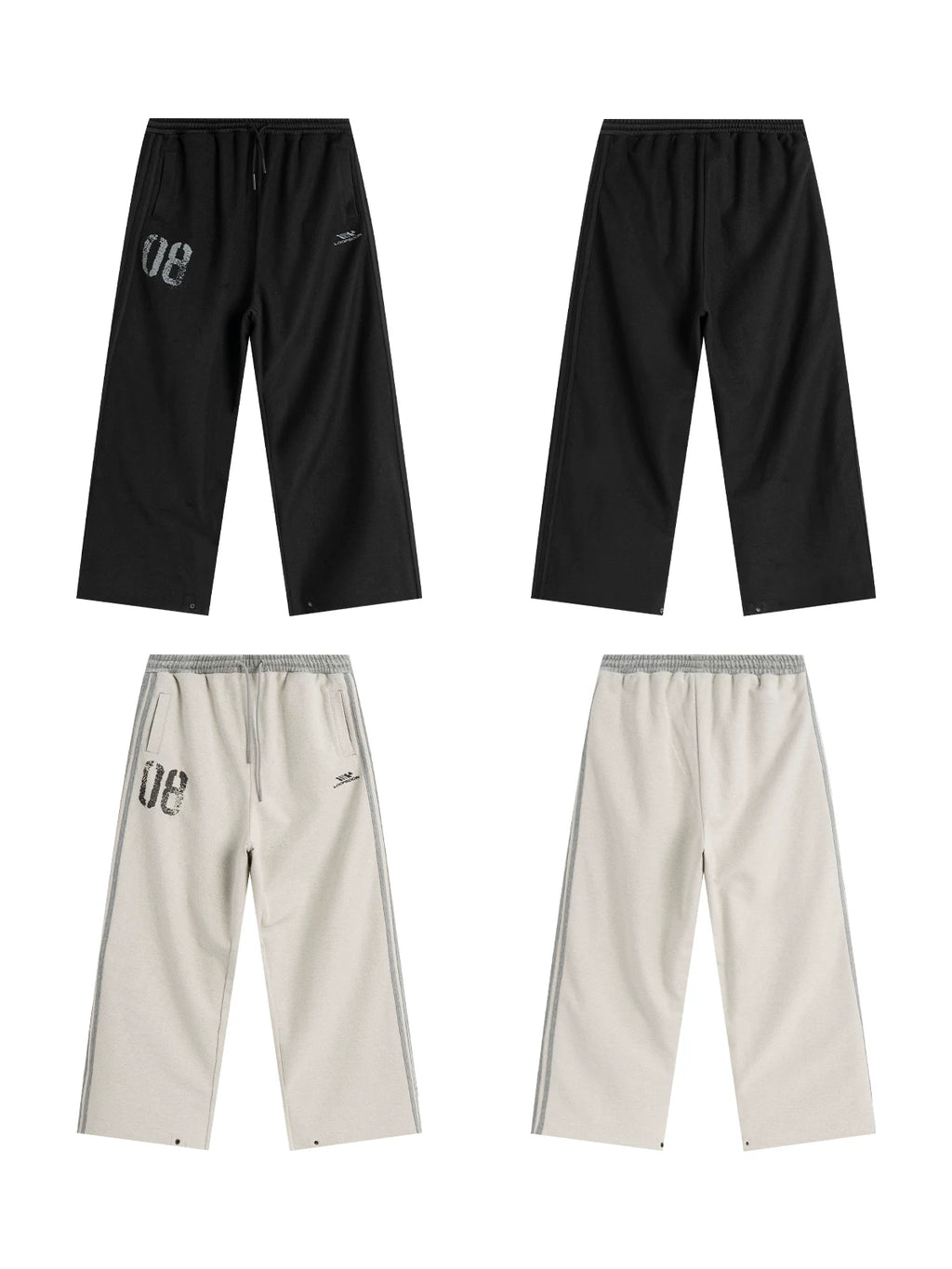 Loopsoon Four-bar Design Old Print Sports Suit