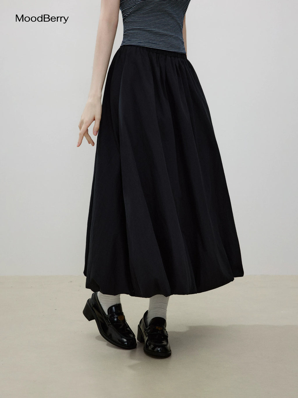 MoodBerry Retro Floral A-Line Skirt