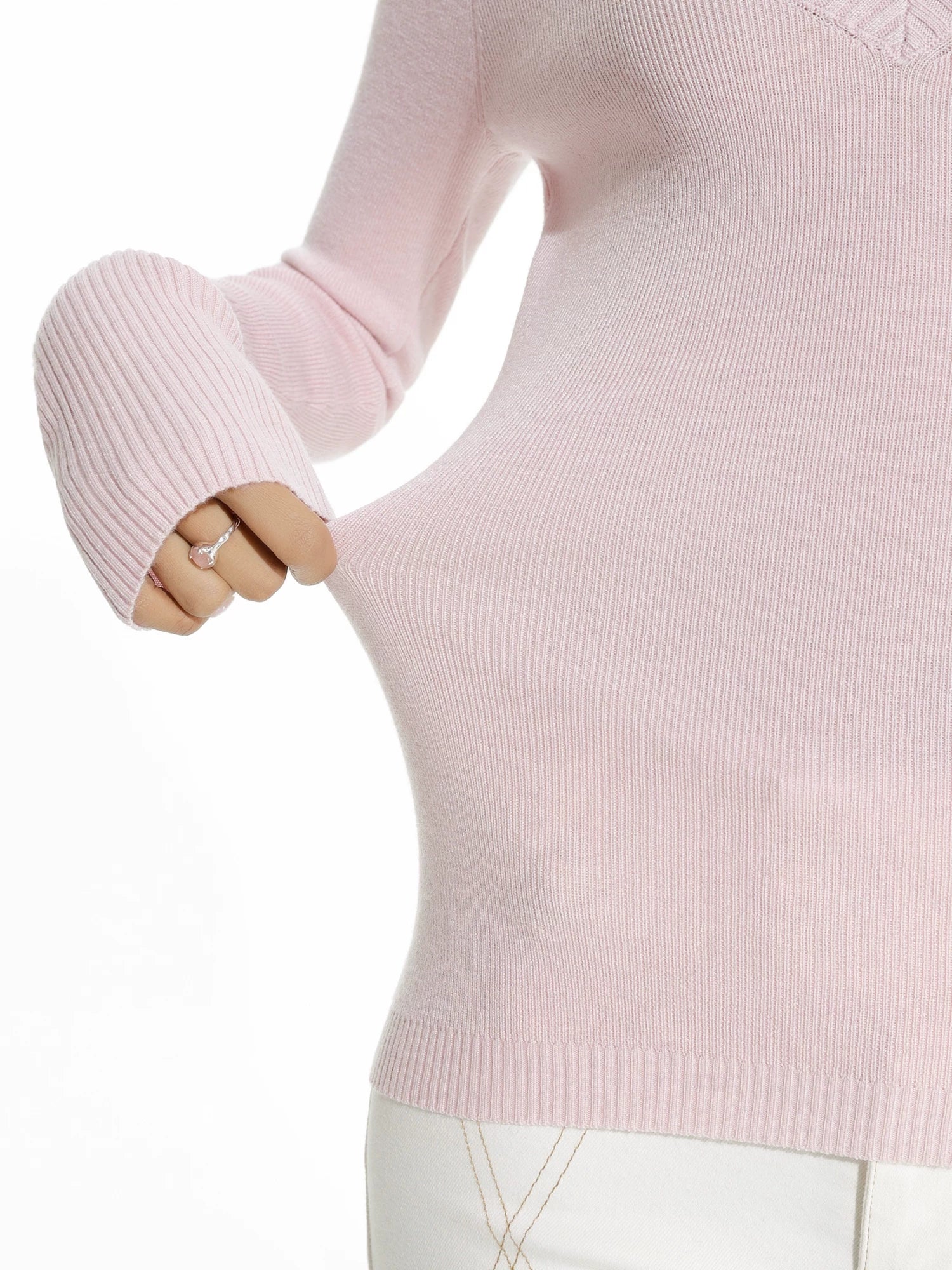 Audwyn Wool-blend V-neck Slim-knit Sweater