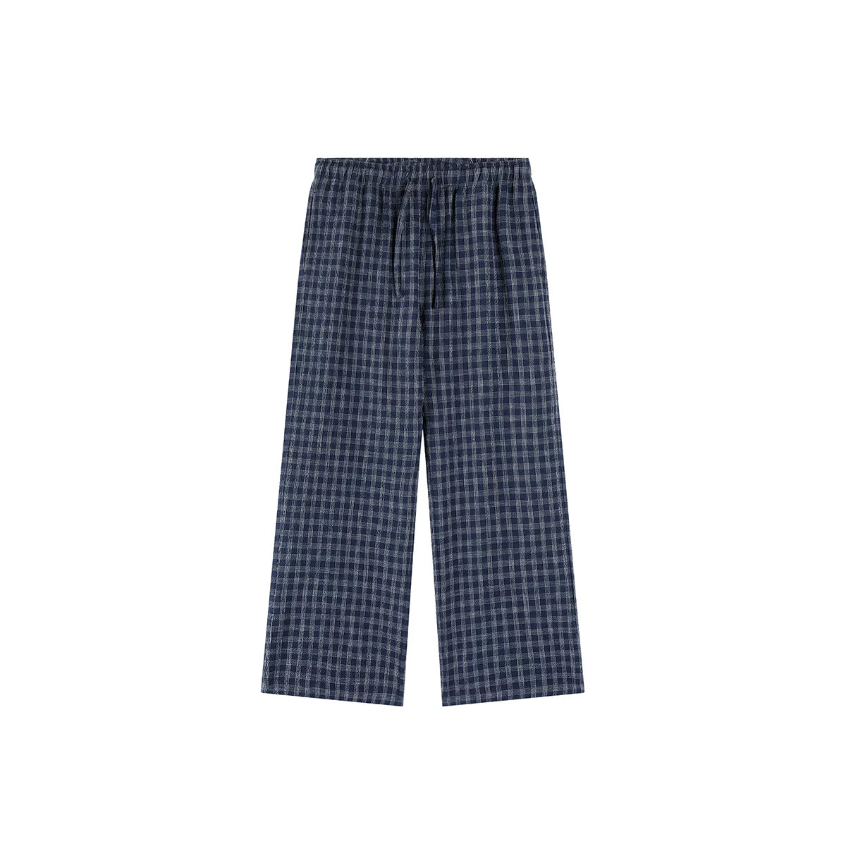 PLUS NO LOGO Salt-Washed Plaid 260g Straight-Leg Pants