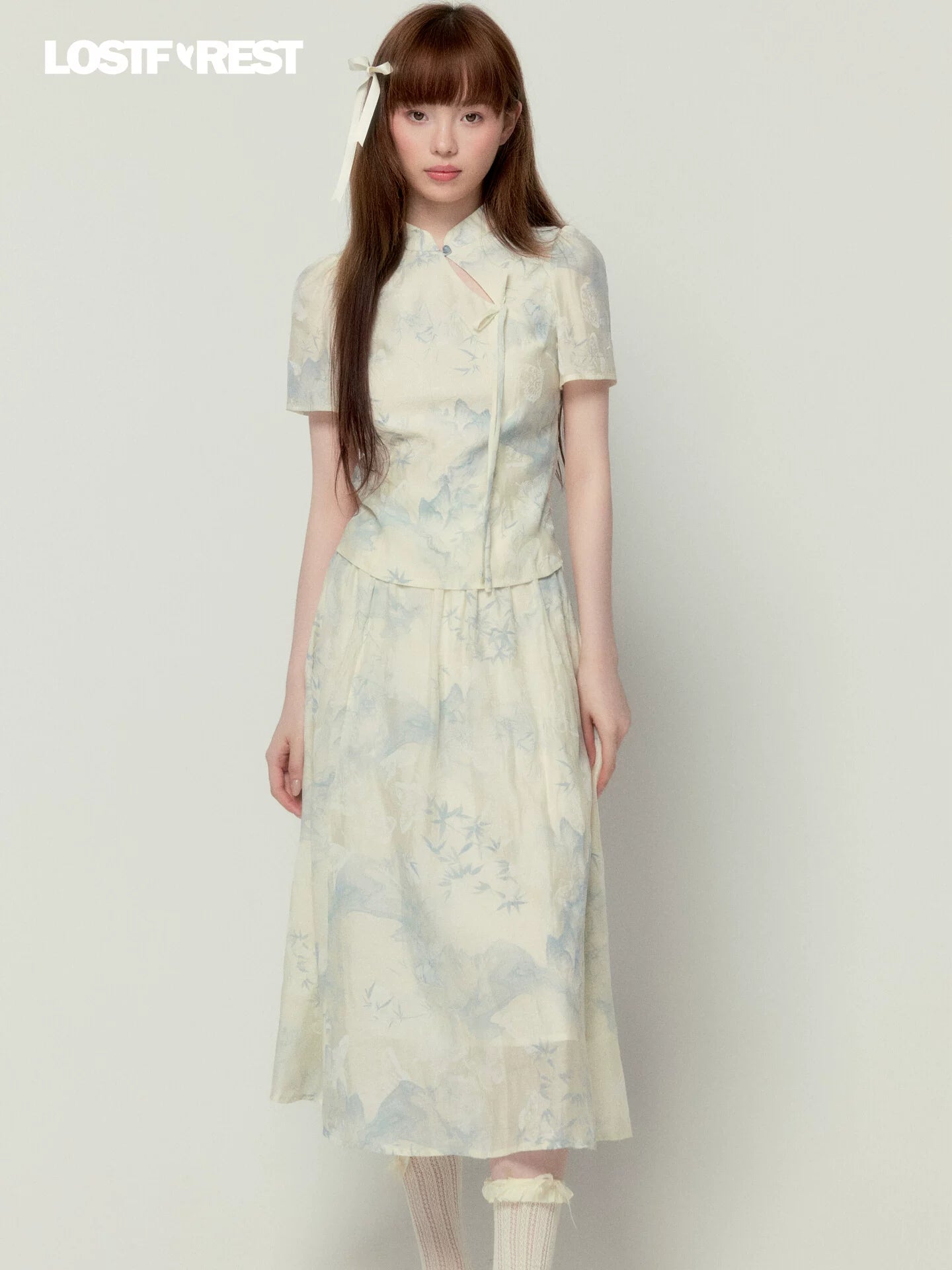 LOST FOREST New Chinese Versatile Suit Long Dress