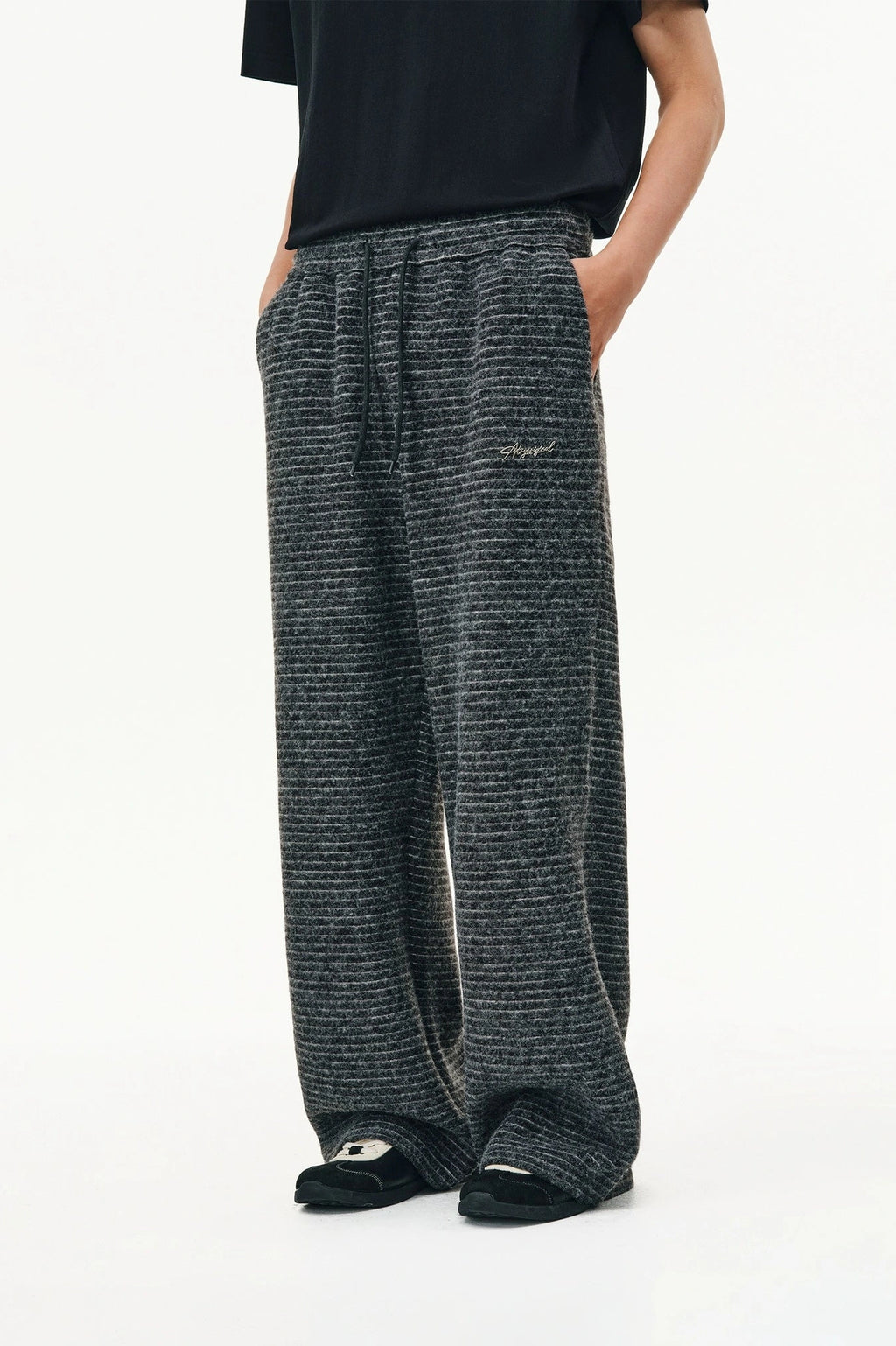 ATRY Striped Lazy Versatile Loose Straight Sweatpants