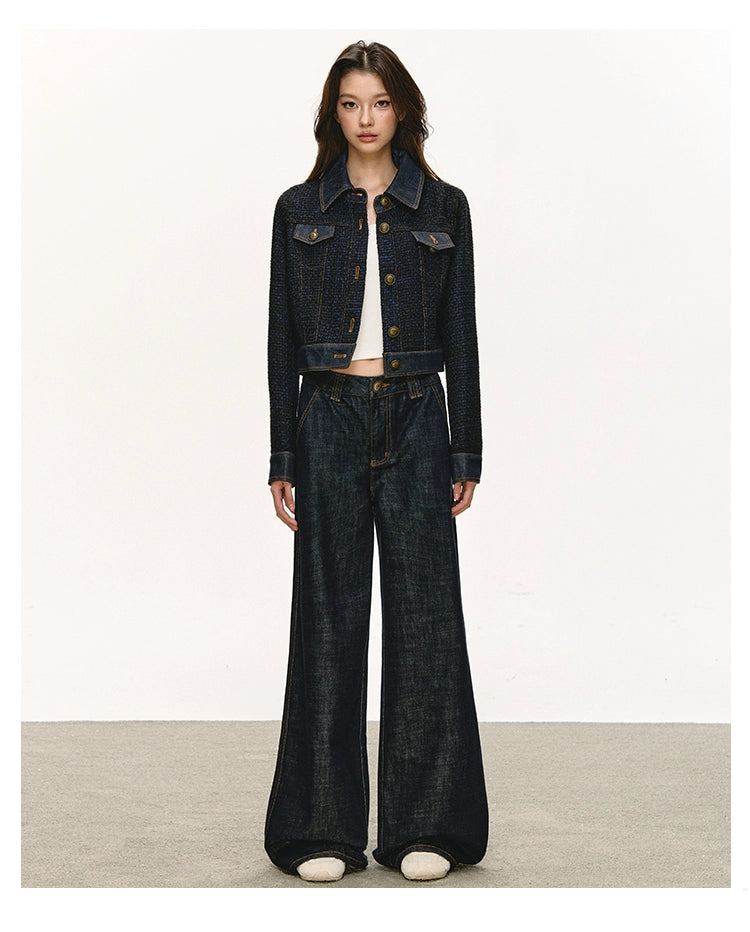 Anna Aneae Wool Xiaoxiangfeng Denim Jacket Set